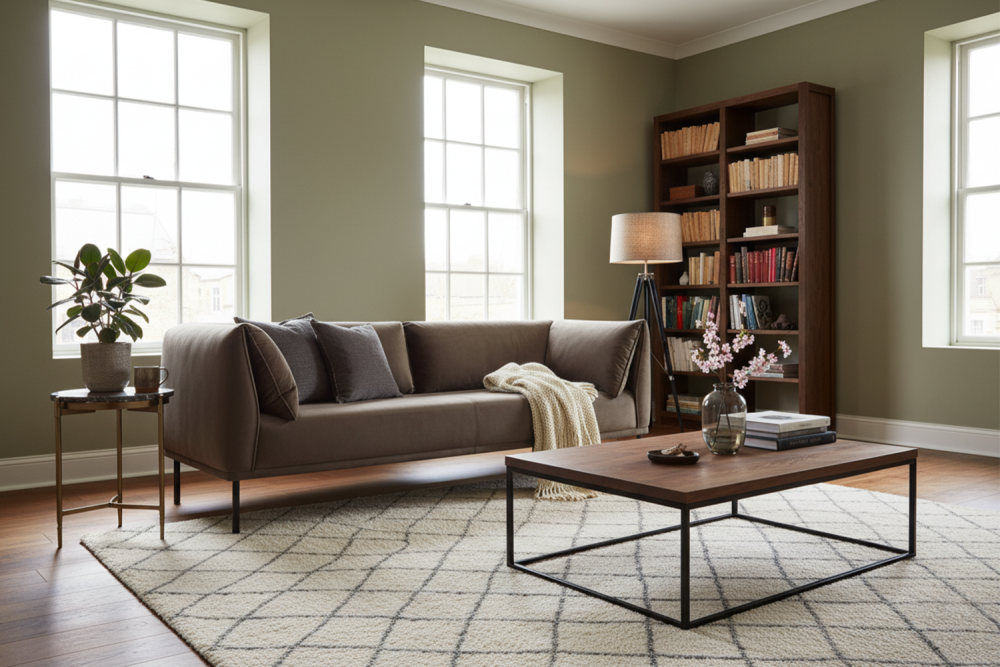 KAWOLA Sofa CARRY 3-Sitzer Stoffsofa Stoff oliv-grün 226x76x89cm B/H/T