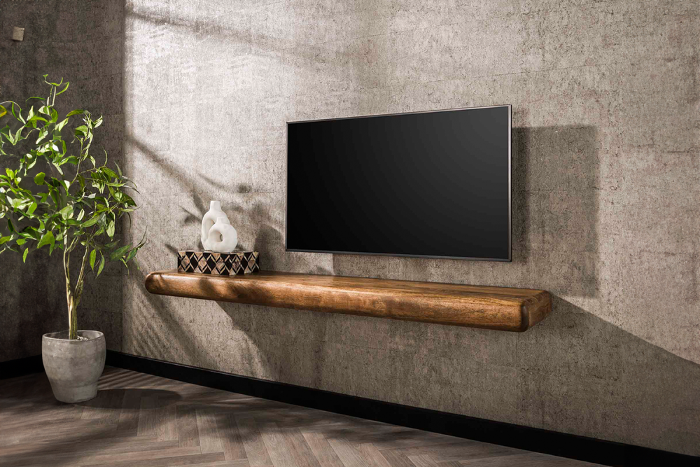 KAWOLA Wandregal SWEAK 170 cm Mangoholz massiv natur