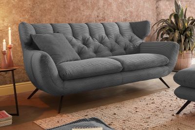 KAWOLA Sofa CHARME Cord grau KAWOLA Sofa CHARME Cord grau