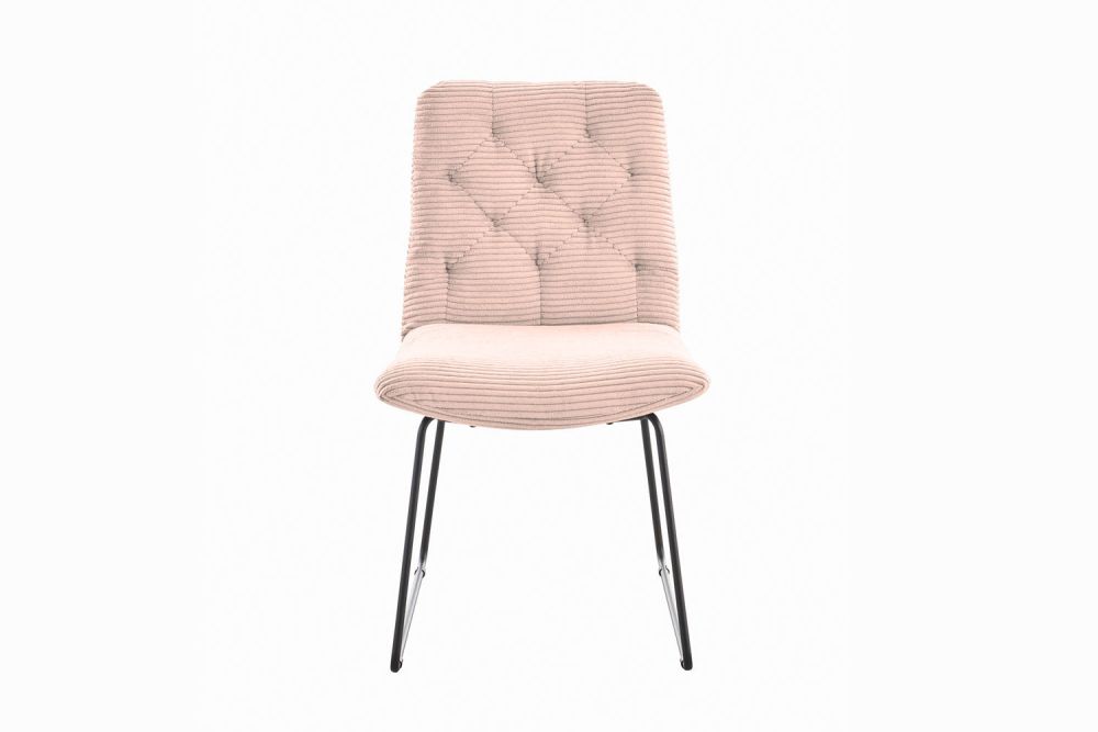 KAWOLA Stuhl NEW CHARME Esszimmerstuhl Cord rosa