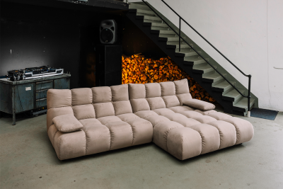 KAWOLA Sofa VIVIEN Ecksofa Velvet sand