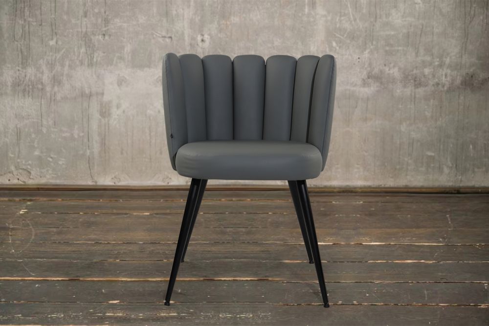 B-Ware KAWOLA Stuhl JADA Esszimmerstuhl Kunstleder grau