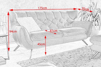 Vorschau: KAWOLA Sofa CHARME Cord olivgrün Vorschau: KAWOLA Sofa CHARME Cord olivgrün
