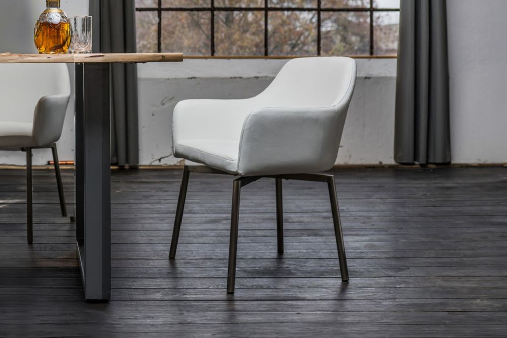 B-Ware Stuhl Loui Sessel Kunstleder Esszimmerstuhl weiß