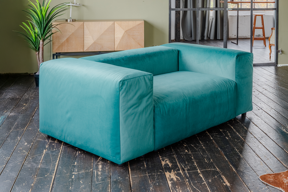 KAWOLA Loveseat MIA Modularer Sessel 4-tlg. Velvet grün