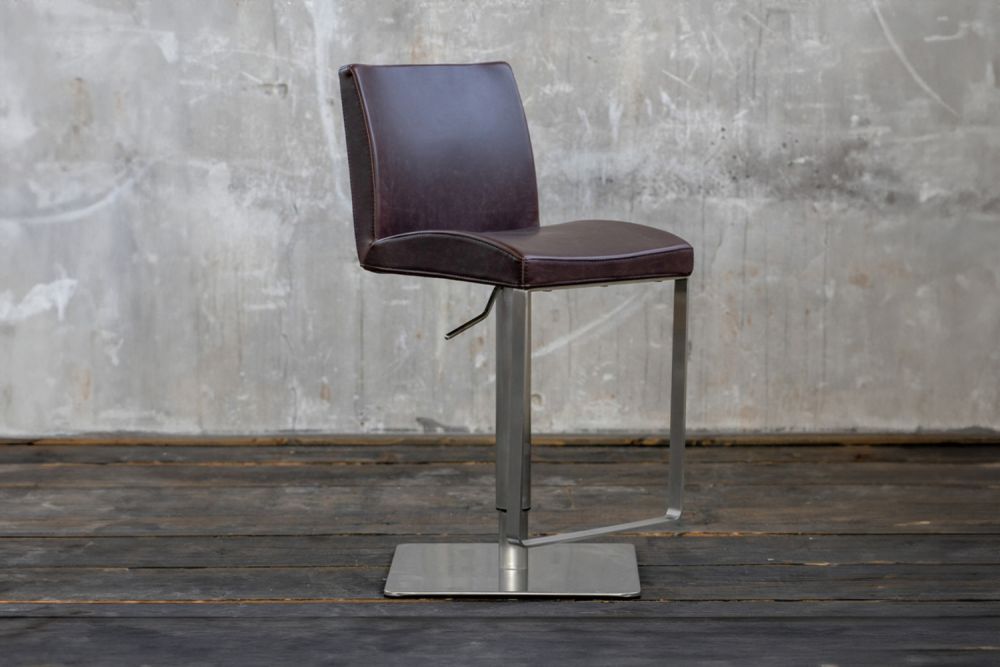 B-Ware KAWOLA Barhocker QUITO Barstuhl höhenverstellbar Kunstleder braun