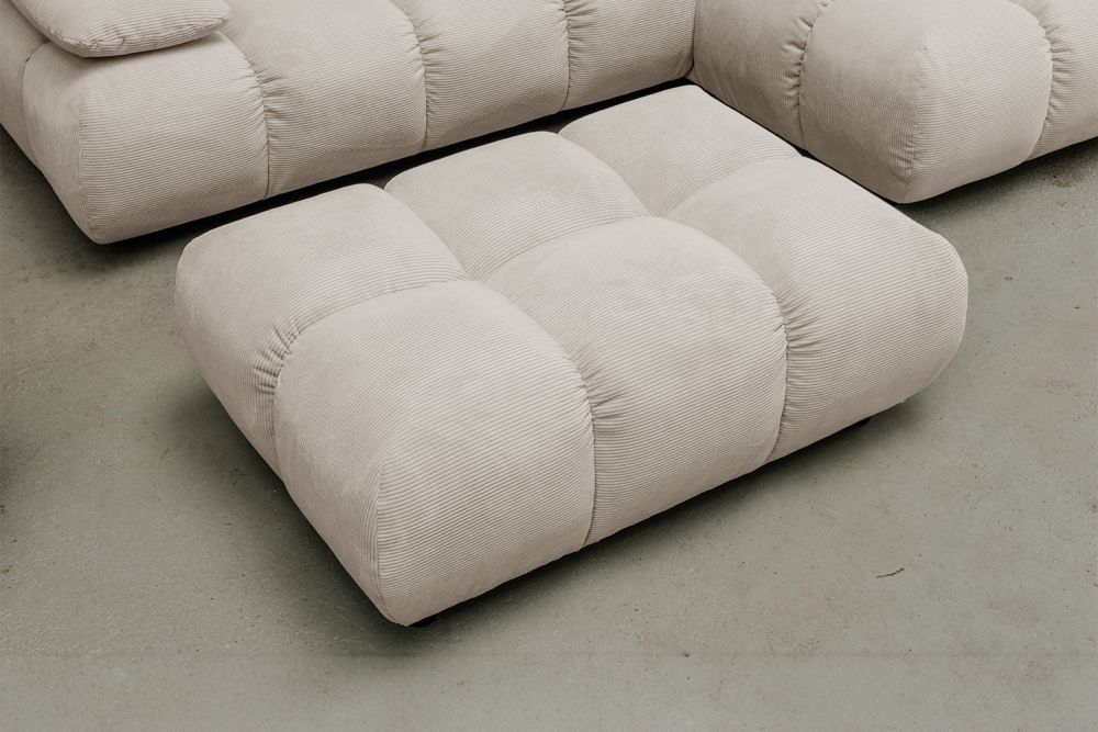 KAWOLA Polsterhocker VIVIEN Hockerbank Feincord beige